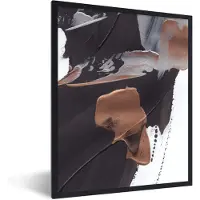 PosterMonkey Fotolijst incl. Poster - Abstract - Verf - Goud - 60x80 cm - Posterlijst