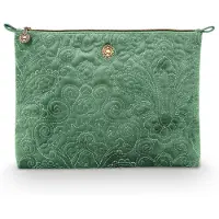 Pip studio Toilettas Velvet Quiltey Days Cosmetic Flat Pouch Large Green
