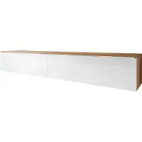 Meubella TV-Meubel Dixon - Eiken - Wit - 180 cm - tv kast - Led