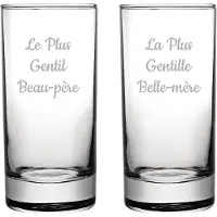 Fusion Longdrinkglas gegraveerd - 28,5cl - Le Plus Gentil Beau-père & La Plus Gentille Belle-mère