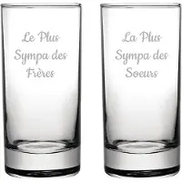 Fusion Longdrinkglas gegraveerd - 28,5cl - Le Plus Sympa des Frères & La Plus Sympa des Soeurs