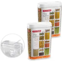 Forte Plastics 2x stuks plastic strooier/voorraad bussen 1,5 liter - Voorraadpot