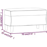 vidaXL Bankje 70x35x41 cm kunstleer crèmekleurig