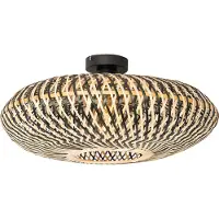QAZQA Oosterse plafondlamp zwart bamboe 50 cm - Ostrava
