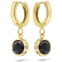 Casa Jewelry Oorringen Amalfi Onyx - Goud Verguld