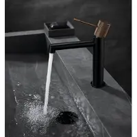 Sapho Solaris wastafelkraan zwart mat / koper PVD coating