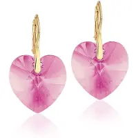 Montebello Oorbellen Doris HG63 - Swarovski Hart - 925 Zilver Verguld - Ø18mm - 32mm