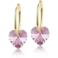 Montebello Oorbellen Claire HG78 - Swarovski Hart - 925 Zilver Verguld - Ø10mm - 20mm
