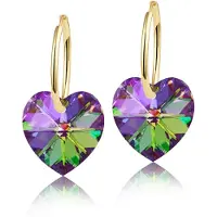Montebello Oorbellen Alicia HG101 - Swarovski Hart - 925 Zilver Verguld - Ø14mm - 24mm