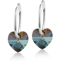 Montebello Oorbellen Claire HZ35 - Swarovski Hart - 925 Zilver Gerhod.- Ø10mm - 20mm