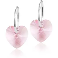 Montebello Oorbellen Alicia HZ29 - Swarovski Hart - 925 Zilver Gerhod.- Ø14mm - 24mm