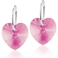 Montebello Oorbellen Delfin HZ63 - Swarovski Hart - 925 Zilver Gerhod.- Ø18mm - 28mm