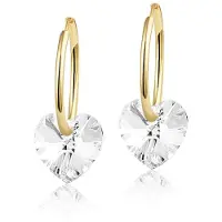Montebello Oorbellen Claire HG77 - Swarovski Hart - 925 Zilver Verguld - Ø10mm - 20mm