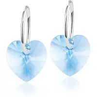 Montebello Oorbellen Alicia HZ54 - Swarovski Hart - 925 Zilver Gerhod.- Ø14mm - 24mm