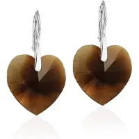 Montebello Oorbellen Doris HZ67 - Swarovski Hart - 925 Zilver Gerhod. - Ø18mm - 32mm