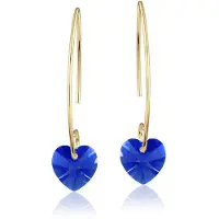 Montebello Oorbellen Liv HZ84 - 925 Zilver Verguld - Swarovski Hart - Ø10mm - 35mm