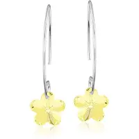 Montebello Oorbellen Aster BZ94 - 925 Zilver Gerhod. - Swarovski - Ø14mm - 37mm