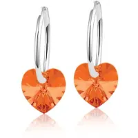 Montebello Oorbellen Claire HZ81 - Swarovski Hart - 925 Zilver Gerhod.- Ø10mm - 20mm