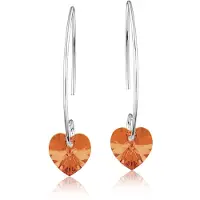 Montebello Oorbellen Liv HZ81 - Swarovski Hart - 925 Zilver Gerhod. - Ø10mm - 35mm