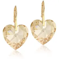 Montebello Oorbellen Doris HG62 - Swarovski Hart - 925 Zilver Verguld - Ø18mm - 32mm