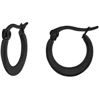 Montebello Oorbellen Orpea Black - 316L Staal PVD - ∅15mm - 1,5mm