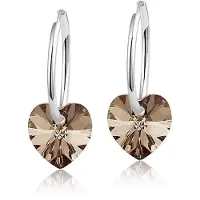 Montebello Oorbellen Claire HZ41 - Swarovski Hart - 925 Zilver Gerhod.- Ø10mm - 20mm