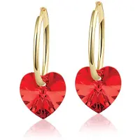 Montebello Oorbellen Claire HG34 - Swarovski Hart - 925 Zilver Verguld - Ø10mm - 20mm
