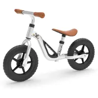 Chillafish Loopfiets 2 jaar - Lichtgewicht met verstelbaar zadel en stuur - Zilver- Loopfiets voor jongens en meisjes tot 4 jaar met handvat om te dragen en anti lek banden - Model Charlie