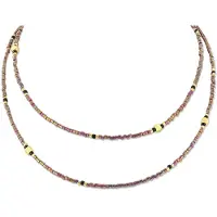 CO88 Collection 8CN-26361 Miyuki Kralen ketting 75cm - Bronskleurig - 1,8mm Dikte - Staal - Goudkleurig