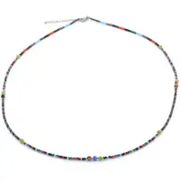 CO88 Collection 8CN-26376 Miyuki Kralen ketting 75cm - Multi Kleuren - 70+5cm - 2,2mm Dikte - Staal - Goudkleurig