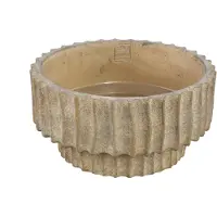 Ptmd collection PTMD Bloempot Mitty - 30x30x15 cm - Cement - Bruin