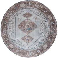 Veer Carpets Vloerkleed karaca blue/brown 06 rond ø120 cm