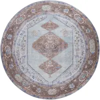 Veer Carpets Vloerkleed karaca purple/brown 07 rond ø120 cm