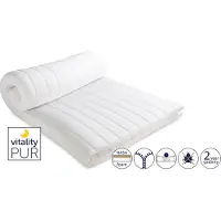 Vitality Pur Sleep Fit Topper – 90x200 cm - 5 cm Traagschuim SG50 – Inclusief Gratis Hoofdkussen(s) – Wasbare Tijk & Anti-Allergisch