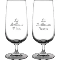Fusion Bierglas op voet gegraveerd - 41cl - Le Meilleur Frère & La Meilleure Soeur