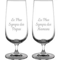 Fusion Bierglas op voet gegraveerd - 41cl - Le Plus Sympa des Papas & La Plus Sympa des Mamans