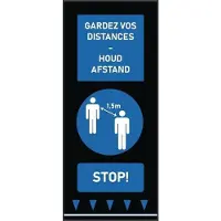 Gastronoble Social Distancing Vloermat 150x65cm Blauw - Mensen (let Op: Franse & Nederlandse Tekst) FN877
