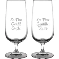 Fusion Bierglas op voet gegraveerd - 41cl - Le Plus Gentil Oncle & La Plus Gentille Tante