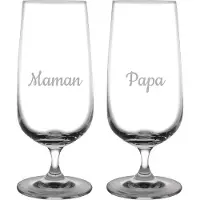 Fusion Bierglas op voet gegraveerd - 41cl - Maman & Papa
