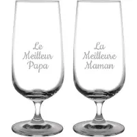 Fusion Bierglas op voet gegraveerd - 41cl - Le Meilleur Papa & La Meilleure Maman