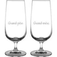 Fusion Bierglas op voet gegraveerd - 41cl - Grand-père & Grand-mère