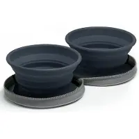 Colapz 2 x Inklapbare Hondenbak - Opvouwbare Hondenbakjes - Hondenwaterbak - Opvouwbare bak met Reistas - Grijs - Kamperen met Hond