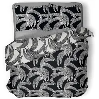 Linnick Dekbedovertrek katoen Hiroka Leaf - black 240x200/220cm