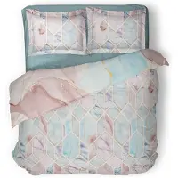 Linnick Dekbedovertrek katoen Geometric Diamond - multi 240x200/220cm