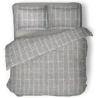 Linnick Dekbedovertrek Katoen Bracken - grey 200x200/220cm