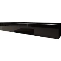 Meubella TV-Meubel Dixon - Zwart - 180 cm - tv kast - Led