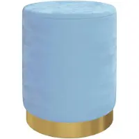 vidaXL Hocker met opbergruimte rond fluweel 31 x 37 cm lichtblauw