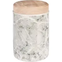 Flamingo Keramiek Snackpot Marmi - Hondenvoerbewaarbak - 11.5x17.5 cm Wit Grijs