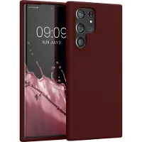 Kwmobile telefoonhoesje geschikt voor Samsung Galaxy S22 Ultra - Hoesje met siliconen coating - Smartphone case in bordeaux-violet