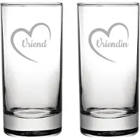 Fusion Gegraveerde Longdrinkglas 28,5cl Vriend met hartje & Vriendin met hartje
